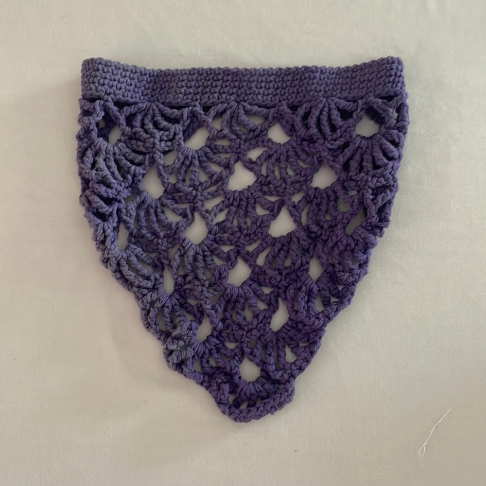 Handmade Purple Crochet Kerchief